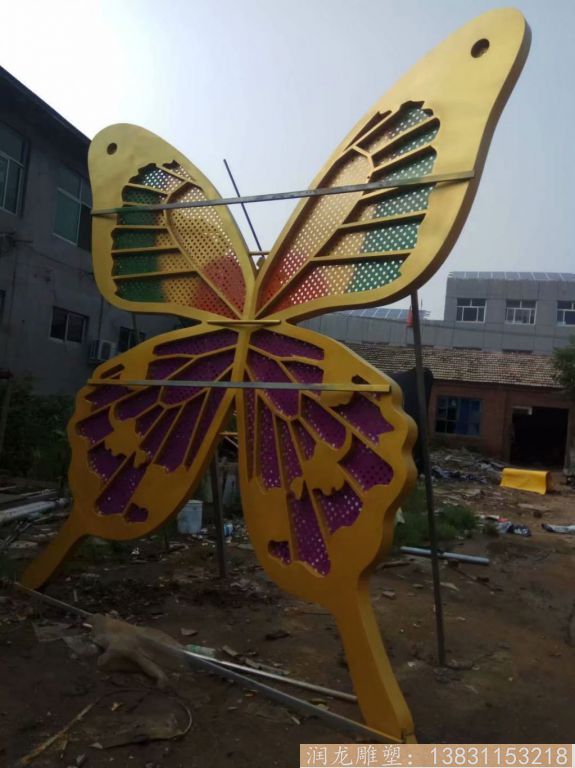 不锈钢彩色蝴蝶雕塑,大型广场蝴蝶雕塑8