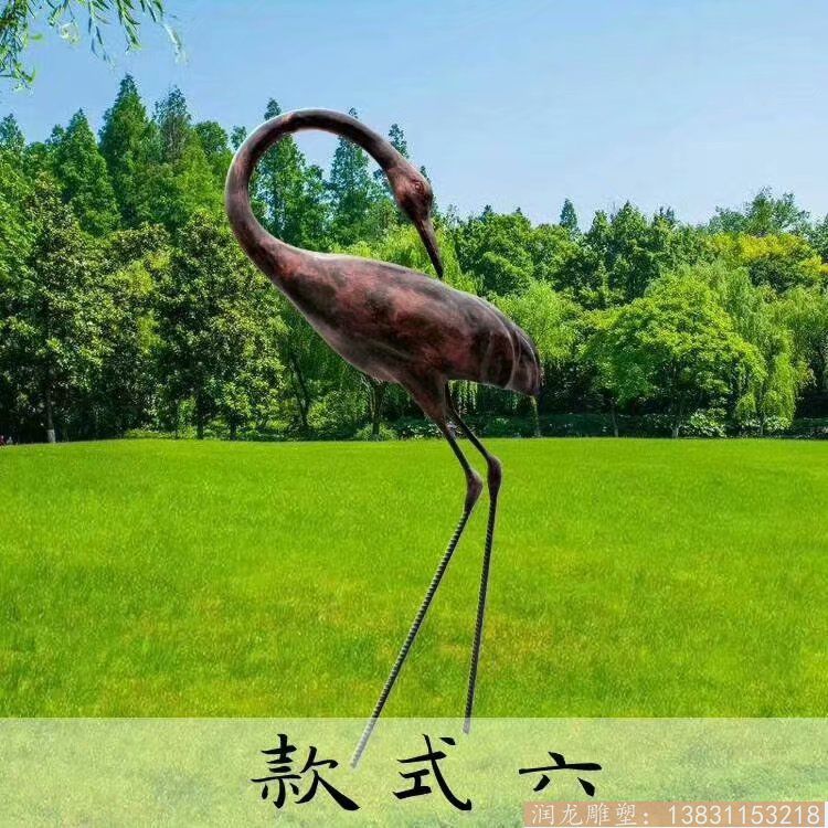 玻璃钢仿铜仙鹤雕塑1